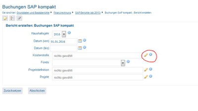 Änderung des Datums beim Kostenstellenbaum 2