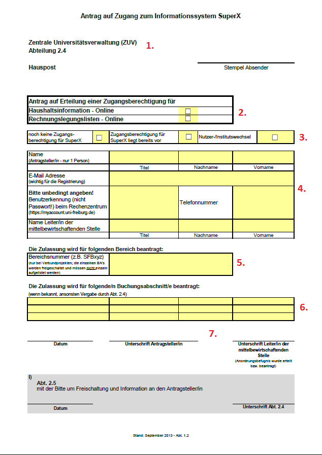 Erklärung des Benutzerantrags